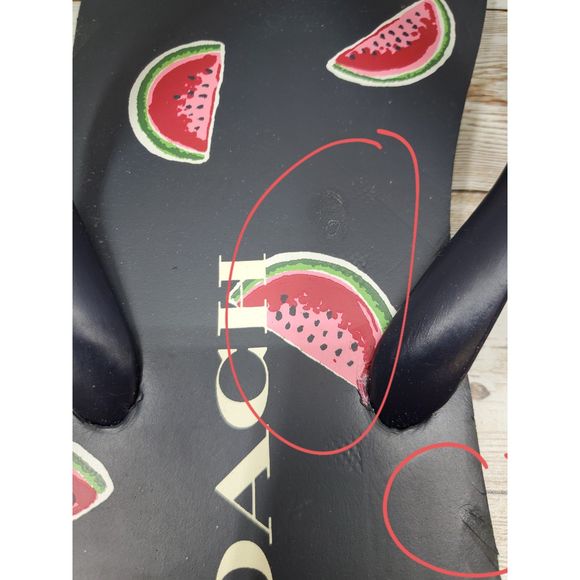 Coach Watermellon FlipFlops Size 9B - Picture 8 of 12